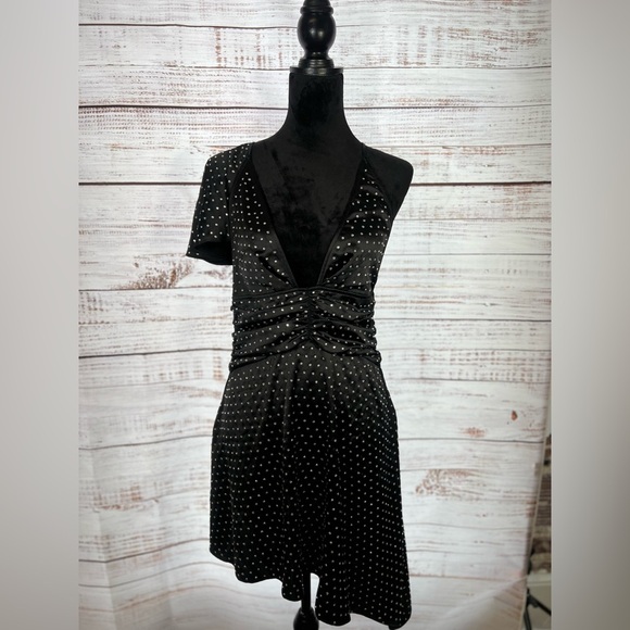 WeWoreWhat Black Rhinestone One Shoulder Sheath Dress - Picture 1 of 8